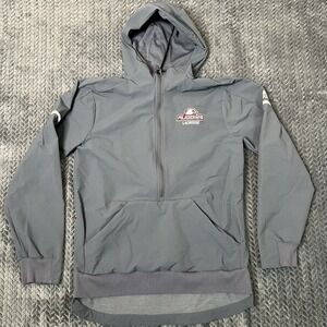 Adidas Hoodie Pullover Jacket Augsburg MN Gray 3/4 Zip Long Sleeve Mens Small